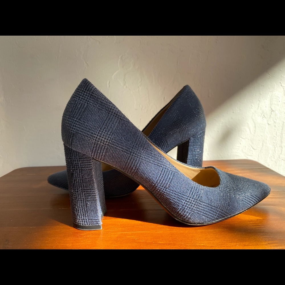 J Crew Blue Textured Pumps